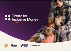 Brochure cover for the Centre of Inclusive Money at Nest